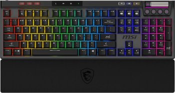 Клавиатура MSI STRIKE Pro W Silent механическая серый/черный USB Multimedia for gamer LED (подставка для запястий) (S11-43RU210-CLA)