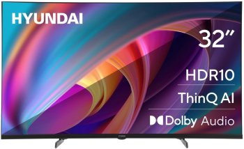 Телевизор-LCD 32" Hyundai H-LED32BS5100 WebOS Frameless Metal черный/серый HD 60Hz DVB-T DVB-T2 DVB-C DVB-S DVB-S2 USB WiFi Smart TV