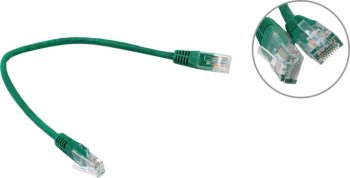 Кабель UTP LSZH ExeGate EX286373RUS UTP-RJ45-RJ45-5e-0,3M-LSZH-GN, UTP, cat.5e, 0.3м, зеленый