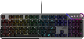 Клавиатура MSI STRIKE 600 Silent механическая серый/черный USB Multimedia for gamer LED (подставка для запястий) (S11-04RU256-CLA)