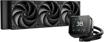 Система водяного охлаждения Deepcool Spartacus 360 Soc-AM5/AM4/1200/1700/1851 черный 4-pin 32.23dB Al LCD 2073gr Ret (R-SPT360-BKDSMP-G-1)