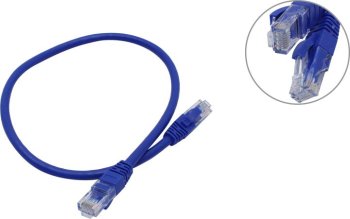 Кабель UTP Cabeus <PC-UTP-RJ45-Cat.6-0.5m-BL> Patch Cord UTP кат.6, 0.5м, синий <8676c>
