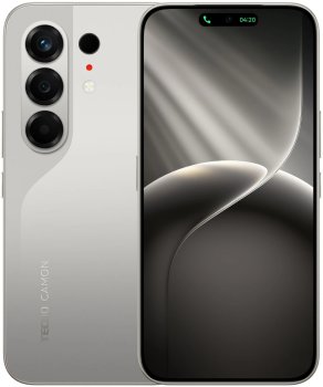 Смартфон Tecno Camon 50 256Gb 12Gb титан моноблок 3G 4G 2Sim 6.78" 1208x2644 Android 16 50Mpix 802.11 a/b/g/n/ac NFC GPS GSM900/1800 GSM1900 Protect F