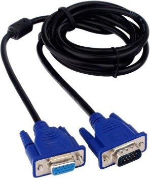 Кабель VGA Pro Cablexpert CC-PVGAX-1.8M, 15M/15F, 1.8м, экран, феррит. кольца, пакет