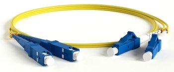 Кабель волоконно-оптический Hyperline FC-D2-9-LC/UR-SC/UR-H-2M-LSZH-YL 2x9/125 OS1/OS2 LC дуплекс-SC дуплекс 2м LSZH желтый