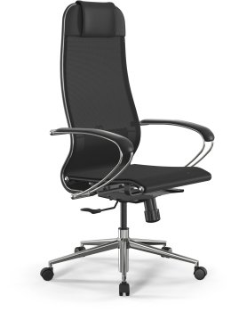 Кресло эргономичное Метта ErgoLife Set 4 черный сиденье черный сетка с подголов. крестов. сталь хром