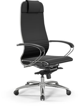 Кресло эргономичное Метта Samurai K-1 черный сиденье черный экокожа с подголов. крестов. алюминий хром