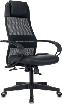 Кресло эргономичное Бюрократ CH-NOVA LUX черный сет./ткань/экокожа крестов. пластик