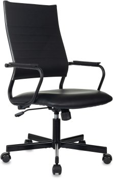 Кресло руководителя Бюрократ CH BALANCE черный экокожа крестов. металл черный