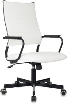 Кресло руководителя Бюрократ CH BALANCE белый экокожа крестов. металл черный