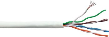 Кабель UTP Lanmaster LAN-5EUTP-PT-LSZH-WH кат.5E UTP 4 пары 24AWG LSZH внутренний 305м белый