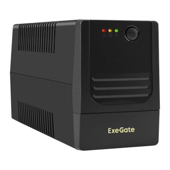 Источник бесперебойного питания ExeGate Power NB-850.LED.AVR.2SH.USB (850VA/510W, LED, AVR, 2*Schuko, USB, батарея 12V 9Ah, черный)