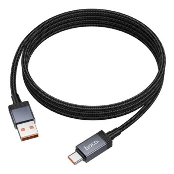 Кабель USB2.0 Hoco AM/Type-C, 5А, с дисплеем, X118, 1м, черный, коробка (23732)