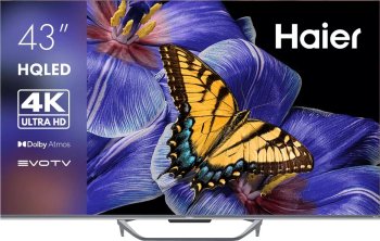 Телевизор-LCD QLED Haier 43" Smart TV S4 Frameless серебристый/серебристый 4K Ultra HD 60Hz DVB-T DVB-T2 DVB-C DVB-S DVB-S2 USB WiFi Smart TV (RUS)
