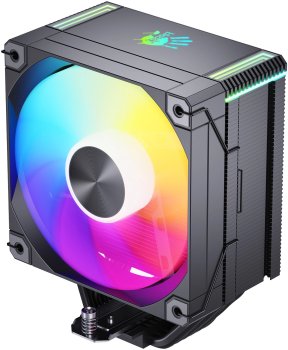 Вентилятор Bloody AC-12 ARGB Soc-AM5/AM4/1200/1700/1851 черный 4-pin 14-26dB Al+Cu 230W 582gr Ret (AC-12-ARGB230-BK)