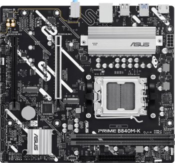 Материнская плата ASUS PRIME B840M-K Socket AM5 AMD B840 2xDDR5 mATX AC`97 8ch(7.1) 2.5Gg RAID+HDMI