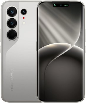 Смартфон Tecno Camon 50 Ultra 5G 256Gb 12Gb титан моноблок 3G 4G 2Sim 6.78" 1208x2644 Android 16 50Mpix 802.11 a/b/g/n/ac/ax NFC GPS GSM900/1800 GSM19