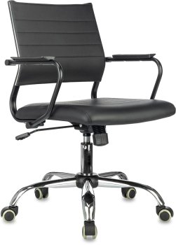 Кресло офисное Бюрократ CH Balance-Low SL Line черный экокожа низк.спин. крестов. металл хром