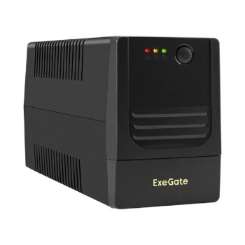 Источник бесперебойного питания ExeGate Power NB-600.LED.AVR.2SH (600VA/360W, LED, AVR, 2*Schuko, батарея 12V 7.2Ah, Black)