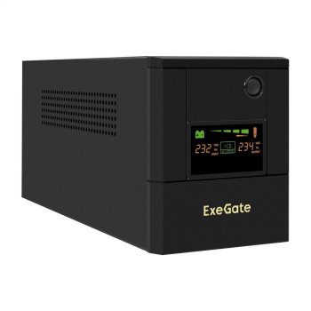 Источник бесперебойного питания ExeGate SpecialPro Smart LLB-1000.LCD.AVR.8C13 (1000VA/700W, LCD, 8*C13, батарея 12V 7.2Ah - 2 шт., металлический корп