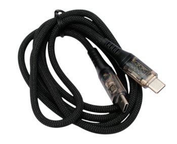 Кабель USB2.0 Cablexpert CCP-USB2-CMCM-SCR-1M, Type-C/Type-C, 6A, 66Вт, PD/QC3.0, дисплей, оплетка, медь, 1м, черный, пакет