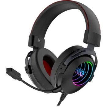 Наушники с микрофоном Defender Echo черный, RGB, провод 2 м [62420]