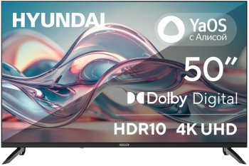 Телевизор-LCD Hyundai 50" H-LED50BU7012 YaOS Frameless черный/черный 4K Ultra HD 60Hz DVB-T DVB-T2 DVB-C DVB-S DVB-S2 USB WiFi Smart TV
