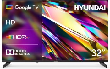 Телевизор-LCD 32" Hyundai H-LED32BS5011 Google TV Frameless Metal черный/черный HD 60Hz DVB-T DVB-T2 DVB-C DVB-S DVB-S2 USB WiFi Smart TV