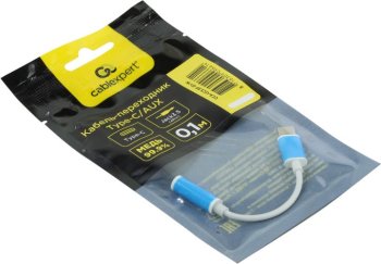 Переходник Cablexpert USB, USB Type-C/Jack3.5F, пакет (CCA-UC3.5F-01-W)