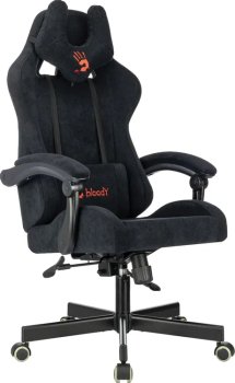 Кресло A4Tech Bloody GC-560 черный, ткань, 150 кг, подголовник, регулируемые подлокотники, механизм качания