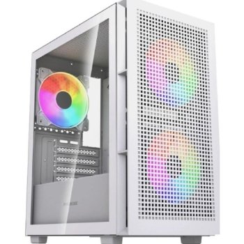 Корпус Powercase Mistral SM05 ARGB, Tempered Glass, 3x120mm ARGB PWM fans, белый, mATX (CMMSM05W-A3)