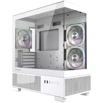 Корпус Powercase Vision Micro S4B, Tempered Glass, Type-C, 3x 120mm ARGB PWM Fan, ARGB+PWM HUB, чёрный, mATX (CVMMSHB-A3)