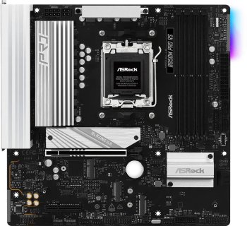 Материнская плата ASROCK B850M PRO RS WIFI WHITE, AM5, B850, 4*DDR5, 4*SATA, 3*M.2, 4*USB 2.0, 3*USB 3.2, Type-C, 2*PCIx16, 1*M.2 (Key E), HDMI+DP, m