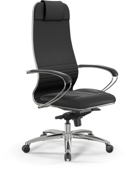 Кресло эргономичное Метта Samurai KL-1 черный сиденье черный экокожа с подголов. крестов. алюминий хром