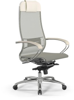 Кресло эргономичное Метта Samurai S-1 молочный сиденье молочный сетка с подголов. крестов. алюминий хром