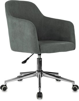 Кресло офисное Бюрократ CH-390SL серый Alfa 44 крестов. металл хром