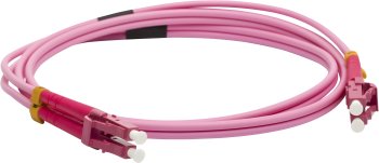 Кабель волоконно-оптический Lanmaster LAN-2LC-2LC/OM4-2.0 2x50/125 OM4 LC дуплекс-LC дуплекс 2м LSZH розовый