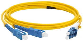 Кабель волоконно-оптический Lanmaster LAN-2LC-2SC/SU-2.0 2x9/125 OS1/OS2 LC дуплекс-SC дуплекс 2м LSZH желтый