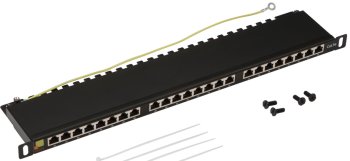 Патч-панель Lanmaster LAN-PPC24S5E 19" 0.5U 24xRJ45 кат.5E STP