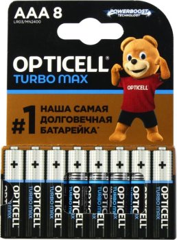 Батарейка OPTICELL TURBO MAX <250500> (LR03) Size AAA, 1.5V, щелочной (alkaline) <уп. 8 шт>
