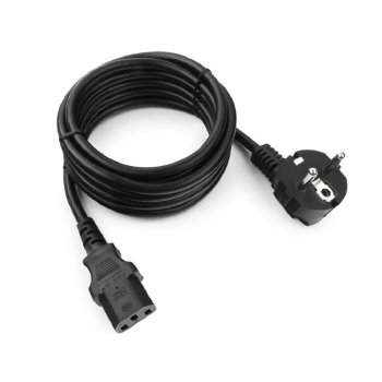 Кабель питания Cablexpert PC-186-1.5-3M, Schuko-C13, 3x1.5мм2, 10A, с заземлением, медь, 3м, черный, пакет