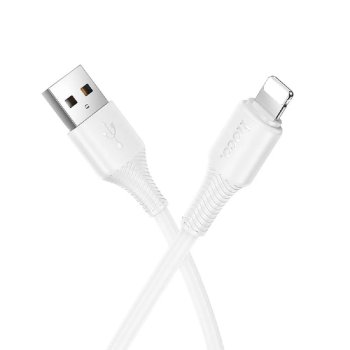 Кабель USB2.0 Hoco AM/Lightning, 2.4А, X120, 1м, белый, коробка (23989)