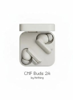 Наушники с микрофоном CMF Buds 2A беспроводные внутриканальные, светло-серые