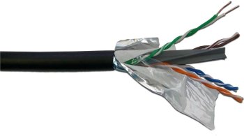 Кабель UTP Lanmaster LAN-6EUTP-WP-OUT кат.6 UTP 4 пары 23AWG PE внешний 305м черный