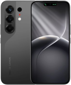 Смартфон Tecno Camon 50 256Gb 12Gb черный моноблок 3G 4G 2Sim 6.78" 1208x2644 Android 16 50Mpix 802.11 a/b/g/n/ac NFC GPS GSM900/1800 GSM1900 Protect