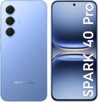 Смартфон Tecno Spark 40 Pro 256Gb 8Gb синий моноблок 3G 4G 2Sim 6.78" 1224x2720 Android 15 50Mpix 802.11 a/b/g/n/ac/ax NFC GPS GSM900/1800 Protect FM