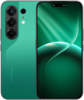 Смартфон Tecno Camon 50 256Gb 12Gb зеленый моноблок 3G 4G 6.78" 1208x2644 Android 16 50Mpix 802.11 a/b/g/n/ac NFC GPS GSM900/1800 GSM1900 Protect