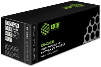 Картридж Cactus CS-C725S-6 C725S черный (1600стр.) для Canon i-Sensys 6000/6000b с чипом