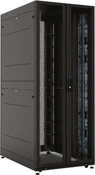 Шкаф серверный ЦМО (ШТК-СП-42.8.12-88АА-9005) напольный 42U 800x1200мм пер.дв.перфор.2ств. 2 бок.пан. задн.дв.перфор.2-хст. направл.под винты 1350кг ч