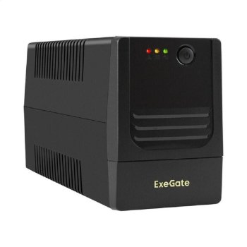 Источник бесперебойного питания ExeGate Power NB-1000.LED.AVR.2SH (1000VA/650W, LED, AVR, 2*Schuko, батарея 12V 9Ah, черный)